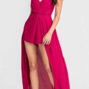 Lush Fuchsia High Low Dress